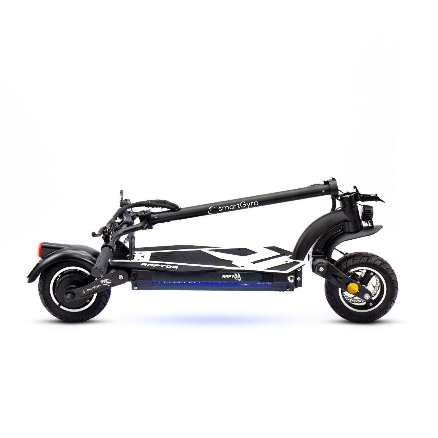 Patinete eléctrico smartgyro raptor certificado - motor 1000w - ruedas 10'  - 25km/h /autonomía 70km - negro